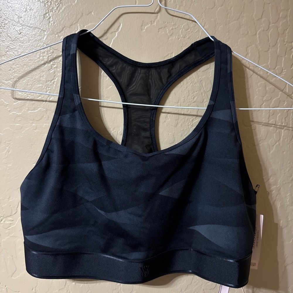 Victoria's Secret Black Sports Bra Moisture-Wicking Racerback